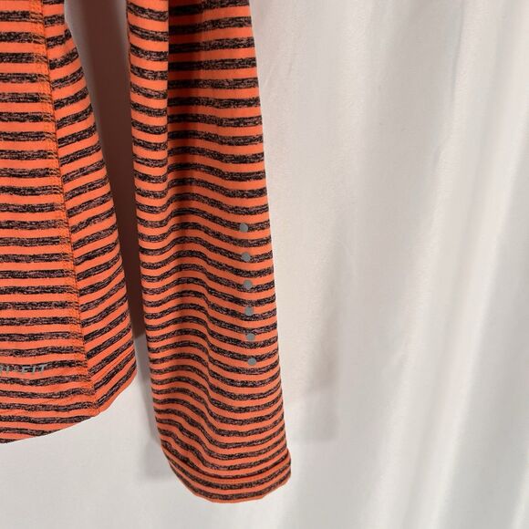 Nike Running Jacket Women's Small Orange Striped 1/4 Zip Dri Fit Long Sleeve - Picture 11 of 11